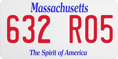 MA license plate 632RO5
