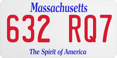 MA license plate 632RQ7