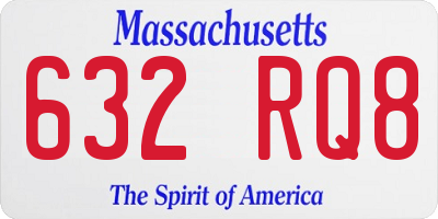 MA license plate 632RQ8