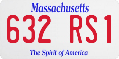 MA license plate 632RS1