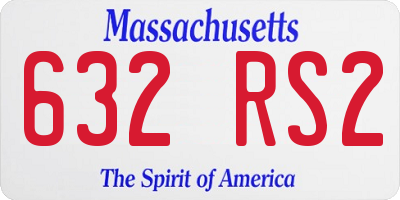 MA license plate 632RS2