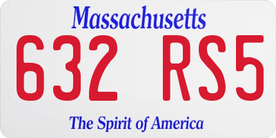 MA license plate 632RS5