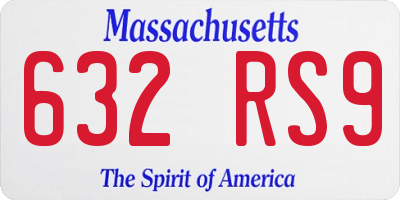 MA license plate 632RS9