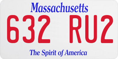 MA license plate 632RU2