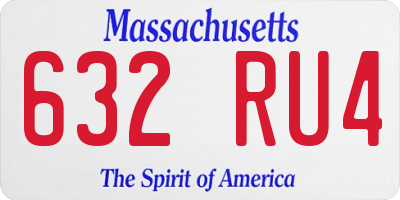MA license plate 632RU4
