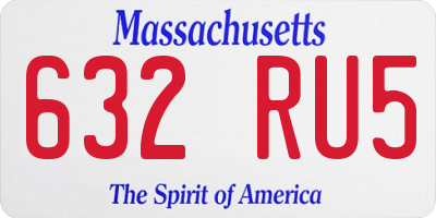 MA license plate 632RU5