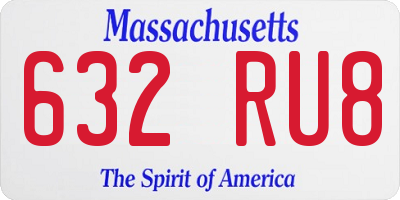 MA license plate 632RU8