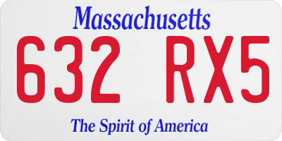 MA license plate 632RX5