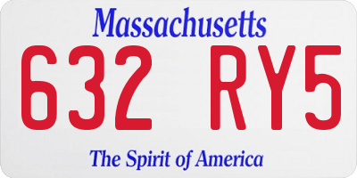 MA license plate 632RY5
