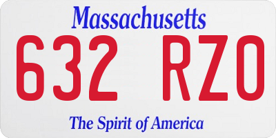 MA license plate 632RZ0
