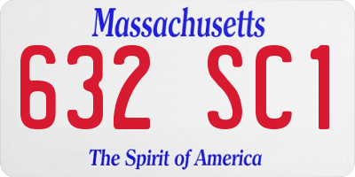 MA license plate 632SC1