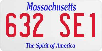 MA license plate 632SE1