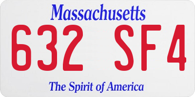 MA license plate 632SF4