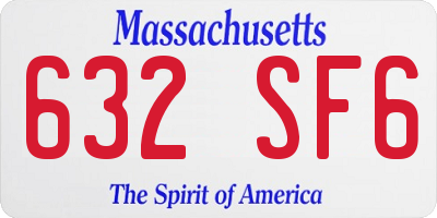 MA license plate 632SF6
