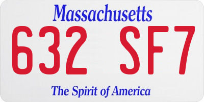 MA license plate 632SF7