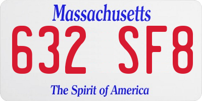 MA license plate 632SF8