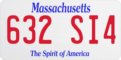 MA license plate 632SI4