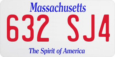 MA license plate 632SJ4