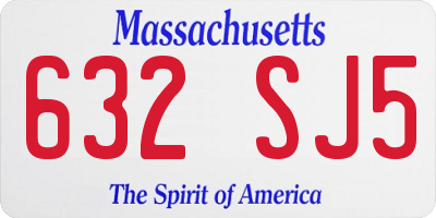 MA license plate 632SJ5
