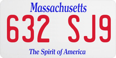 MA license plate 632SJ9