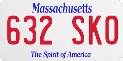 MA license plate 632SK0