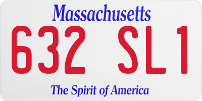 MA license plate 632SL1
