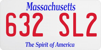 MA license plate 632SL2
