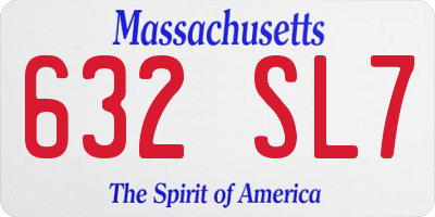 MA license plate 632SL7