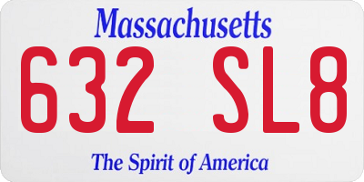 MA license plate 632SL8
