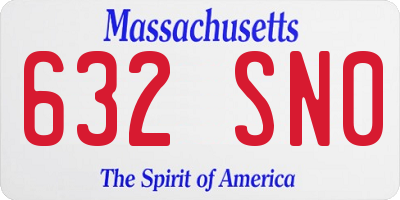 MA license plate 632SN0