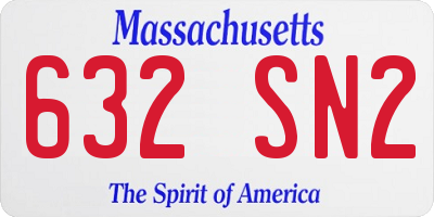 MA license plate 632SN2