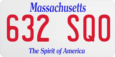 MA license plate 632SQ0