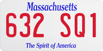 MA license plate 632SQ1