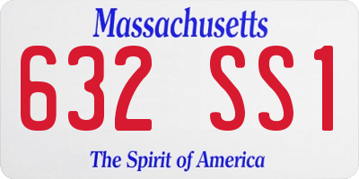 MA license plate 632SS1