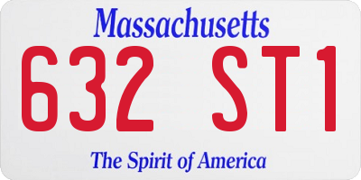 MA license plate 632ST1