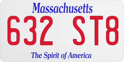 MA license plate 632ST8