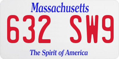 MA license plate 632SW9