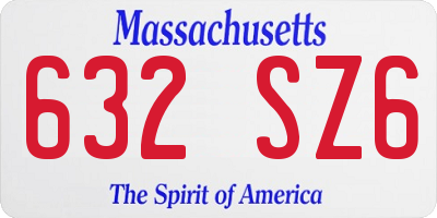 MA license plate 632SZ6