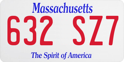 MA license plate 632SZ7