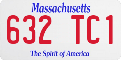 MA license plate 632TC1