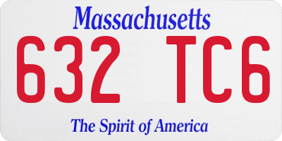 MA license plate 632TC6