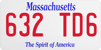 MA license plate 632TD6