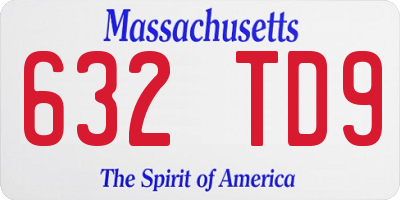 MA license plate 632TD9