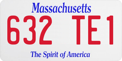 MA license plate 632TE1