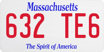 MA license plate 632TE6