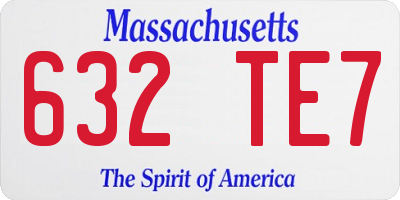 MA license plate 632TE7