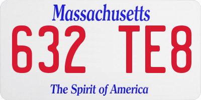 MA license plate 632TE8
