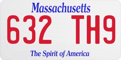 MA license plate 632TH9