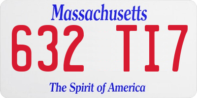 MA license plate 632TI7