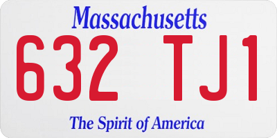 MA license plate 632TJ1